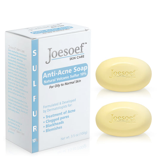 Natural Sulfur Soaps for Acne 2 Pack -Acne Soap 100G each- Joesoef Skin Care Sulfur Soap