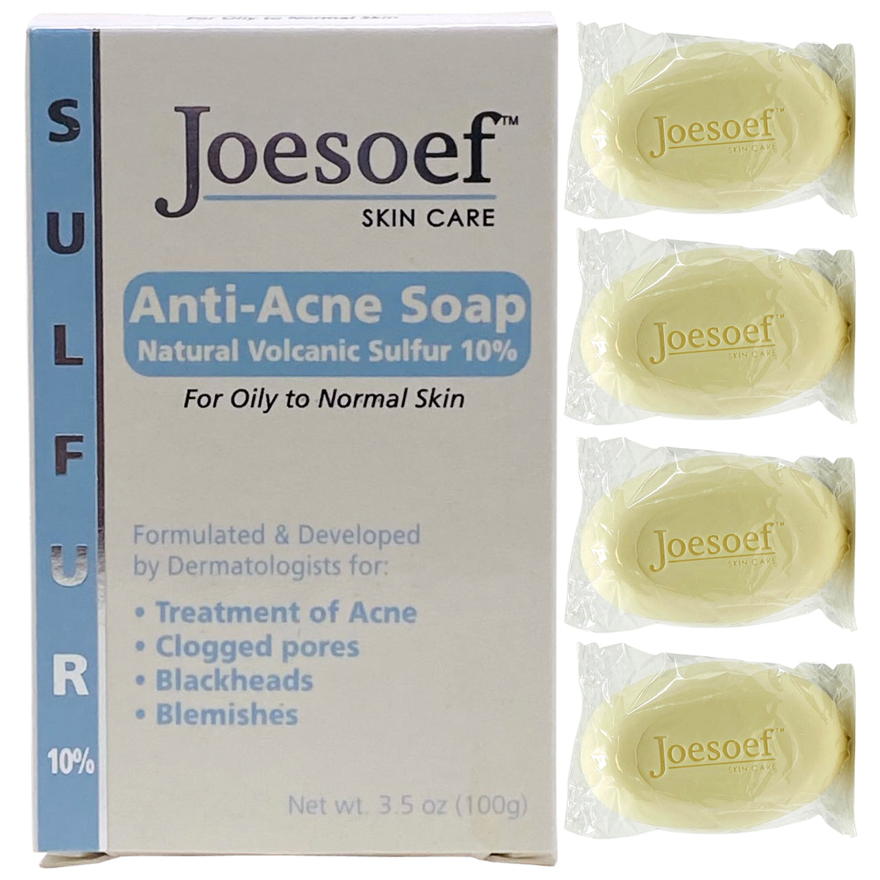 Sulfur Soap for Acne - Joesoef Skin Care Sulfur Soap 4 pack - Free Shipping